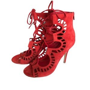 Modern Vice Ghillie Red Suede Heels
